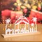 Nativity Set Scene Indoor Christmas Decorations White Nativity Sets with Wooden Base Nativity Scenes Christmas Decorations Little People Nativity Set Desktop Decor